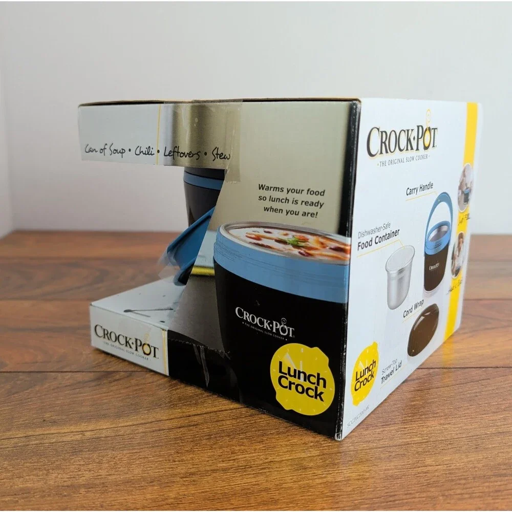 Crock-Pot Lunch Crock Food Warmer Blue Black 20 Oz Heat Travel Carry Slow Cooker